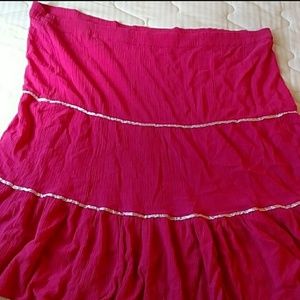 New Pink Crinkle Skirt Flare Ruffles Fits 3x or 4x